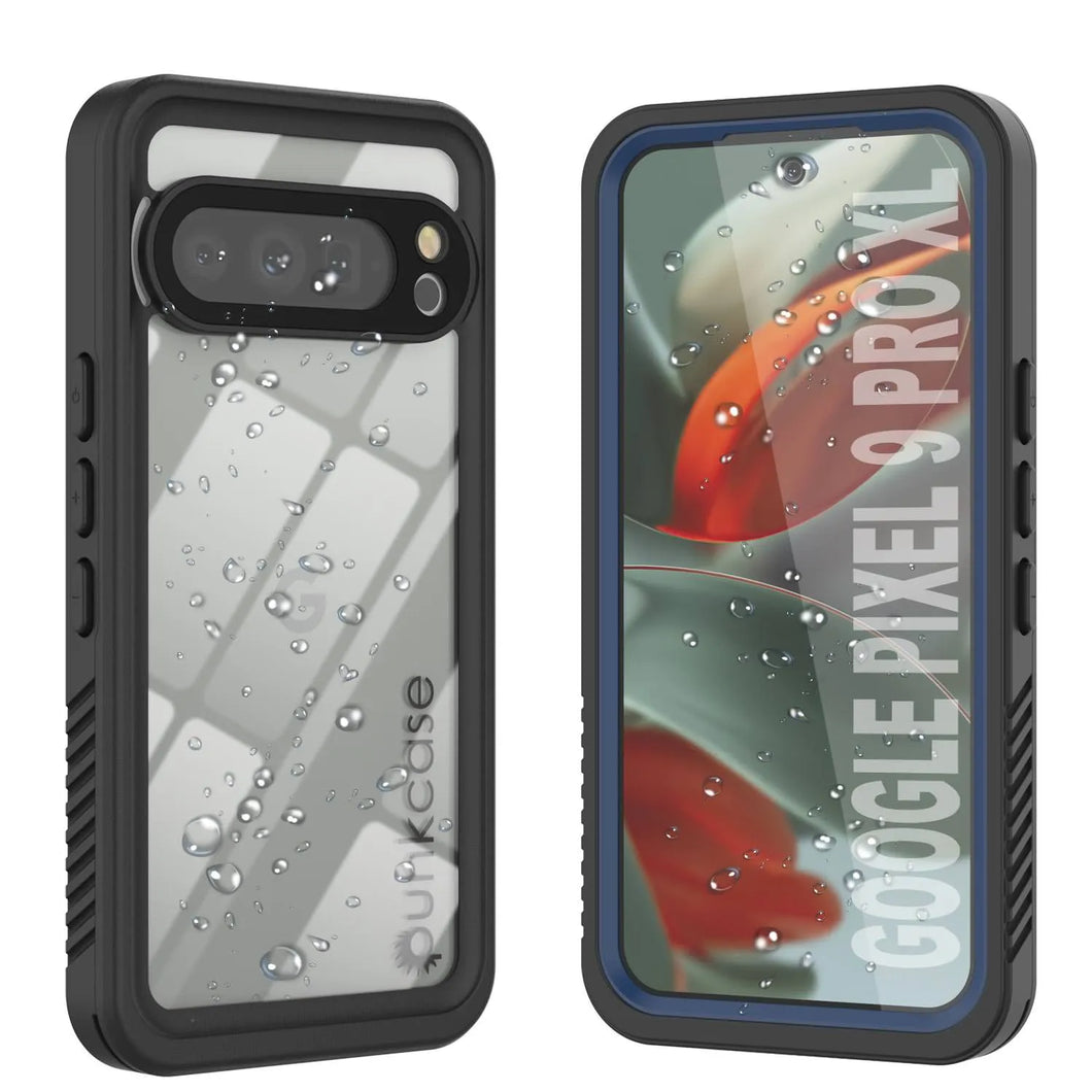 Google Pixel 9 Pro XL Basoproofuil, Punkcase [Extreme Series] Couverture d'armure avec protecteur d'écran intégré [Navy Blue]