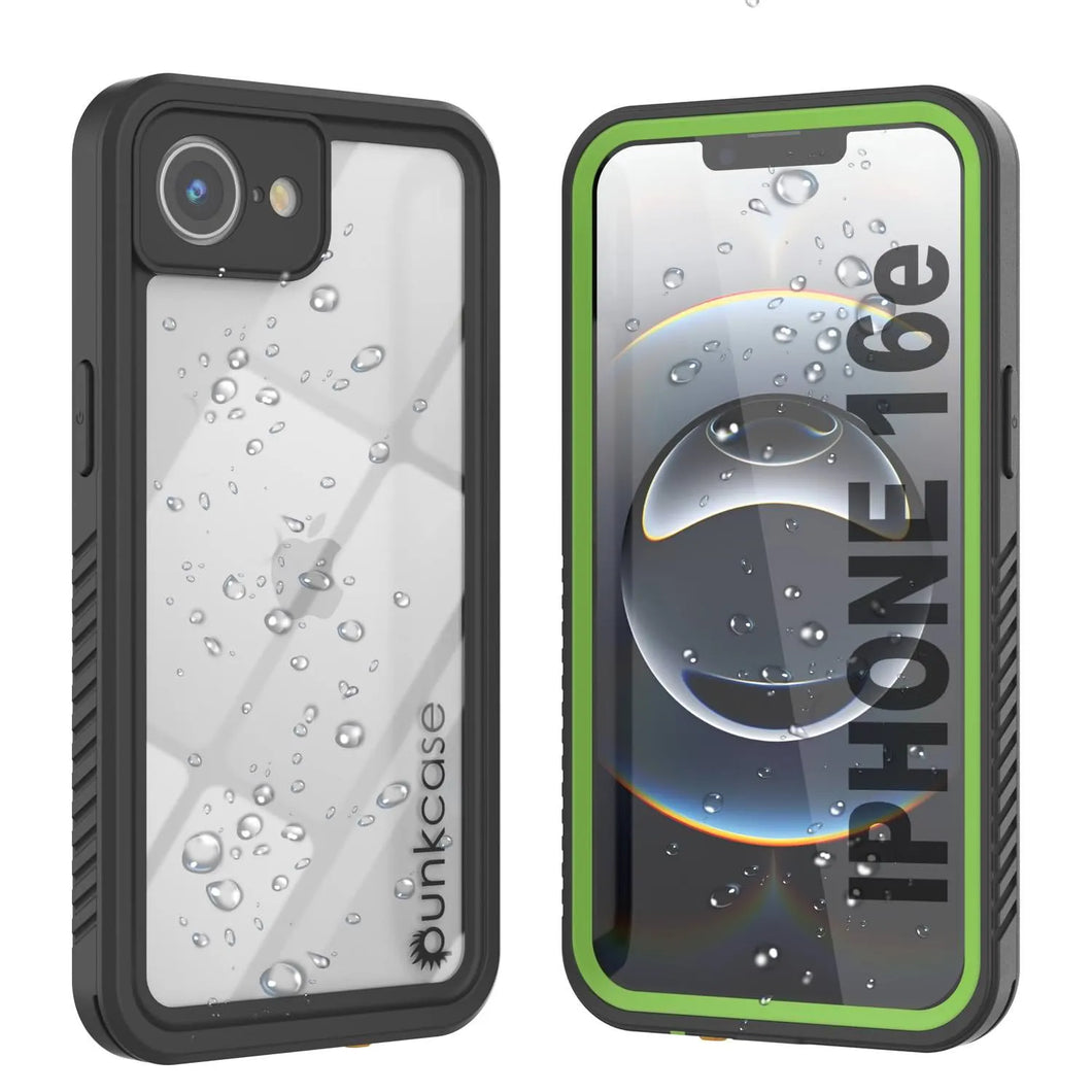 Étui IP68 imperméable iPhone 16E, punkcase [vert clair] [série StudStar] [Slim Fit] [Dirtoproof]