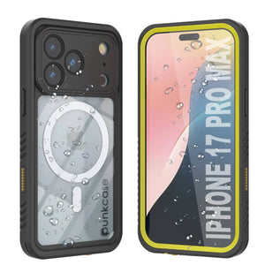 Étui imperméable iPhone 17 Pro Max, punkcase [Extreme Series] Couverture d'armure avec protecteur d'écran intégré [jaune]