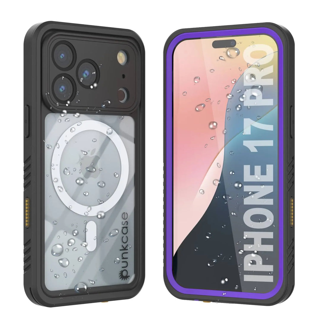 Hautre imperméable de l'iPhone 17 Pro, Punkcase [Extreme Series] Couvercle d'armure avec protecteur d'écran intégré [violet]