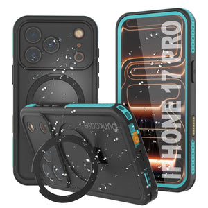 Coque étanche pour iPhone 17 Pro [Série Kickstud 2.0] Housse de protection IP68 avec protecteur d'écran et béquille [Sarcelle]
