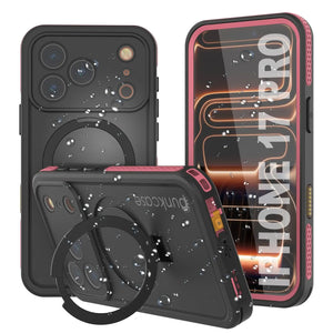 Coque étanche pour iPhone 17 Pro [Série Kickstud 2.0] Housse de protection IP68 avec protecteur d'écran et béquille [Rose]