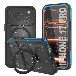 Coque étanche pour iPhone 17 Pro [Série Kickstud 2.0] Housse de protection IP68 avec protecteur d'écran et béquille [Bleu]