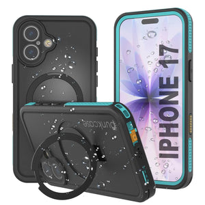 Coque étanche pour iPhone 17 [Série Kickstud 2.0] Housse de protection IP68 avec protecteur d'écran et béquille [Sarcelle]