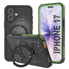 Charger l&#39;image dans la galerie, Coque étanche pour iPhone 17 [Série Kickstud 2.0] Housse de protection IP68 avec protecteur d&#39;écran et béquille [Vert]
