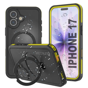 Coque étanche pour iPhone 17 [Série Kickstud 2.0] Housse de protection IP68 avec protecteur d'écran et béquille [Jaune]