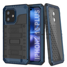 Charger l&#39;image dans la galerie, iPhone 16 Plus Metal Extreme 3.0 Série Aluminium Aluminium Aluminium IP68 W / Buillt en protecteur d&#39;écran et kickstand [Blue]
