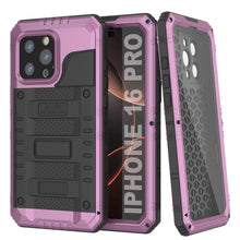Charger l&#39;image dans la galerie, iPhone 16 Pro Metal Extreme 3.0 Série Aluminium Aluminium Aluminium IP68 W / Buillt en protecteur d&#39;écran et kickstand [Pink]
