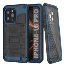 Charger l&#39;image dans la galerie, iPhone 16 Pro Metal Extreme 3.0 Série Aluminium Aluminium Aluminium IP68 W / Buillt en protecteur d&#39;écran et kickstand [Blue]
