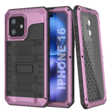 Charger l&#39;image dans la galerie, iPhone 16 Metal Extreme 3.0 Série Aluminium Aluminium Étui imperméable IP68 W / Bouillt en protecteur d&#39;écran et kickstand [Pink]
