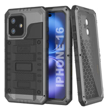 Charger l&#39;image dans la galerie, iPhone 16 Metal Extreme 3.0 Série Aluminium Aluminium Étui imperméable IP68 avec Bouillt en protecteur d&#39;écran et kickstand [Silver]
