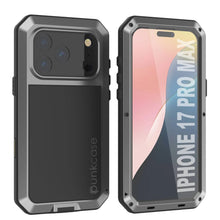 Charger l'image dans la galerie, Étui en métal iPhone 17 Pro Max, couverture d'armure de qualité militaire lourde [Proof] Full Body Hard [Silver]

