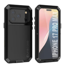 Charger l'image dans la galerie, Étui en métal iPhone 17 Pro Max, couverture d'armure de qualité militaire lourde [Proof] Full Body Hard [noir]
