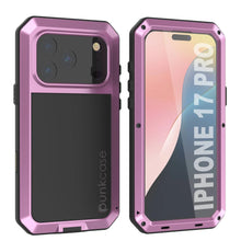 Charger l&#39;image dans la galerie, Étui iPhone 17 Pro Metal, couverture d&#39;armure de qualité militaire lourde [Proof] Full Body Hard [rose]
