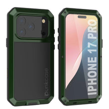 Charger l&#39;image dans la galerie, Étui iPhone 17 Pro Metal, couverture d&#39;armure de qualité militaire lourde [Proof] Full Body Hard [vert foncé]
