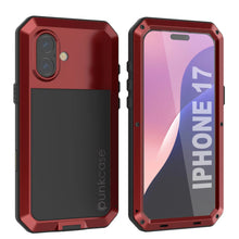 Charger l'image dans la galerie, Étui en métal iPhone 17, couverture d'armure de qualité militaire lourde [Proof] Full Body Hard [rouge]
