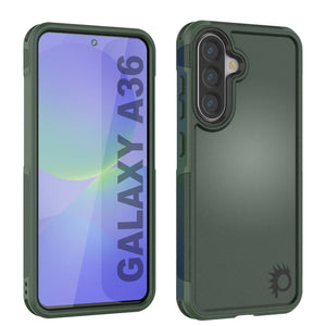 Punkcase Galaxy A36 Case, [Spartan 2.0 Series] Couverture lourde robuste claire [vert foncé]