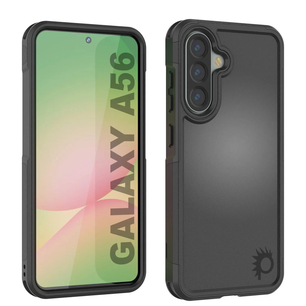 Punkcase Galaxy A56 Case, [Spartan 2.0 Series] Couverture lourde robuste claire [noir]