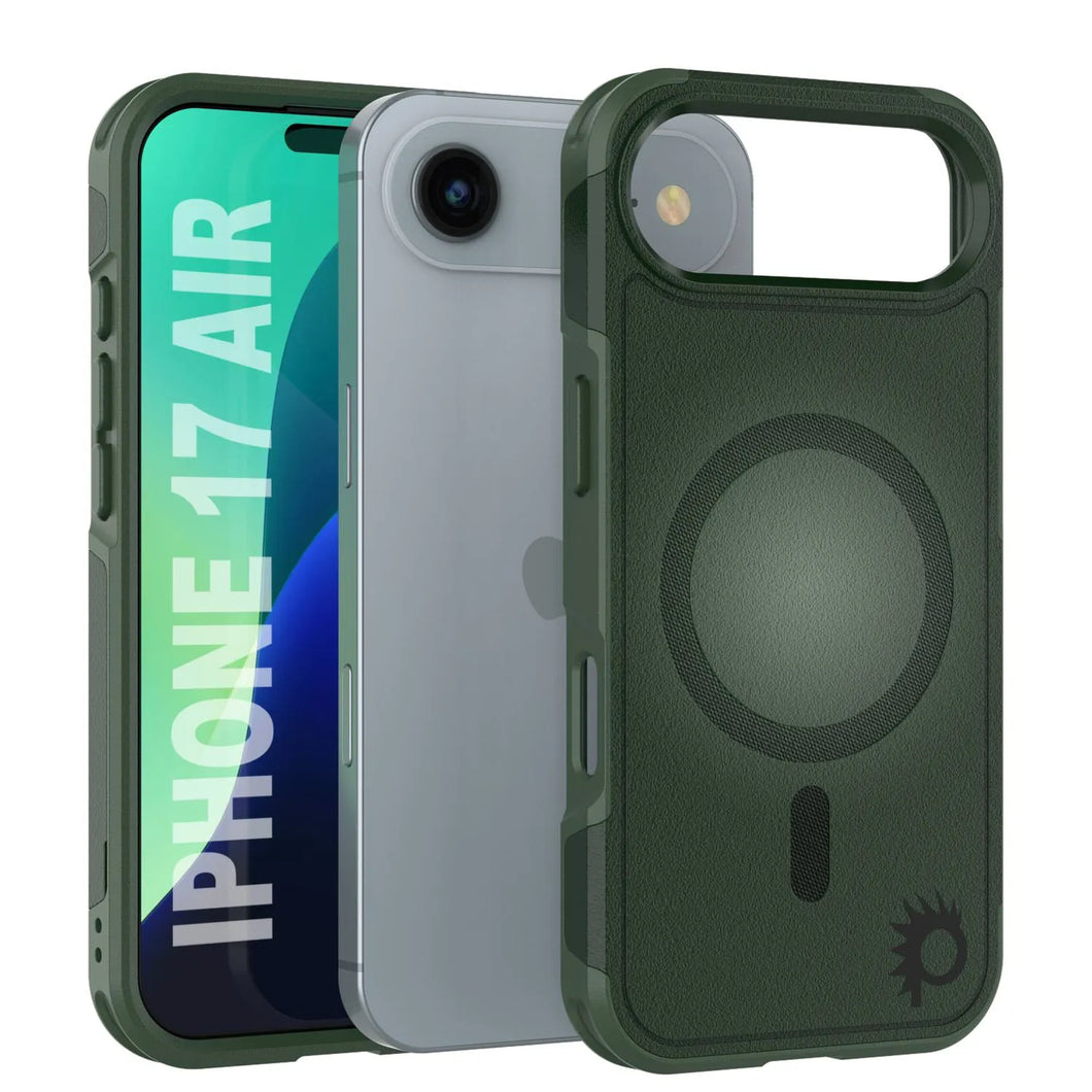 Punkcase iPhone 17 Air Case, [Spartan 2.0 Series] Couverture lourde robuste claire avec protecteur d'écran intégré [vert foncé]