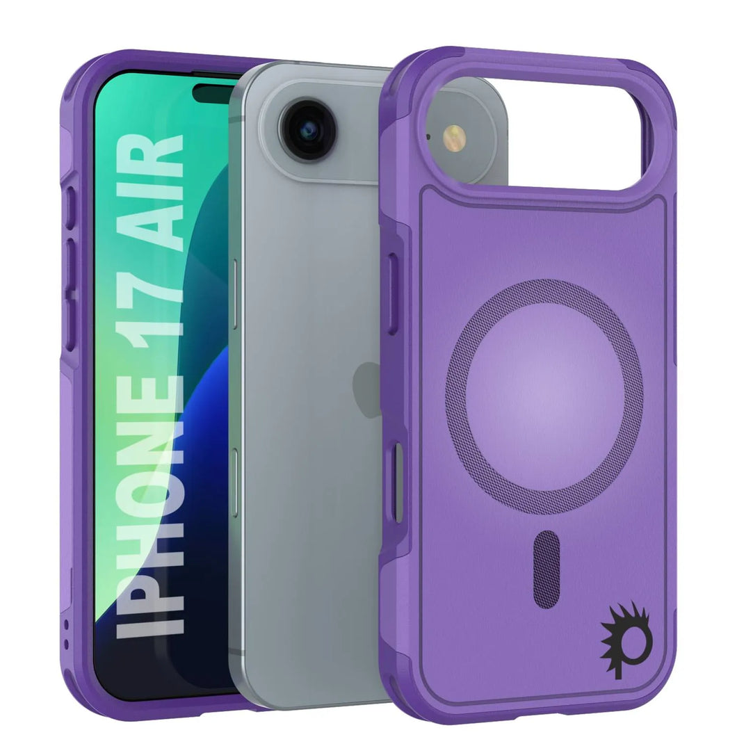 Punkcase iPhone 17 Air Case, [Spartan 2.0 Series] Couverture lourde robuste claire avec protecteur d'écran intégré [Purple]