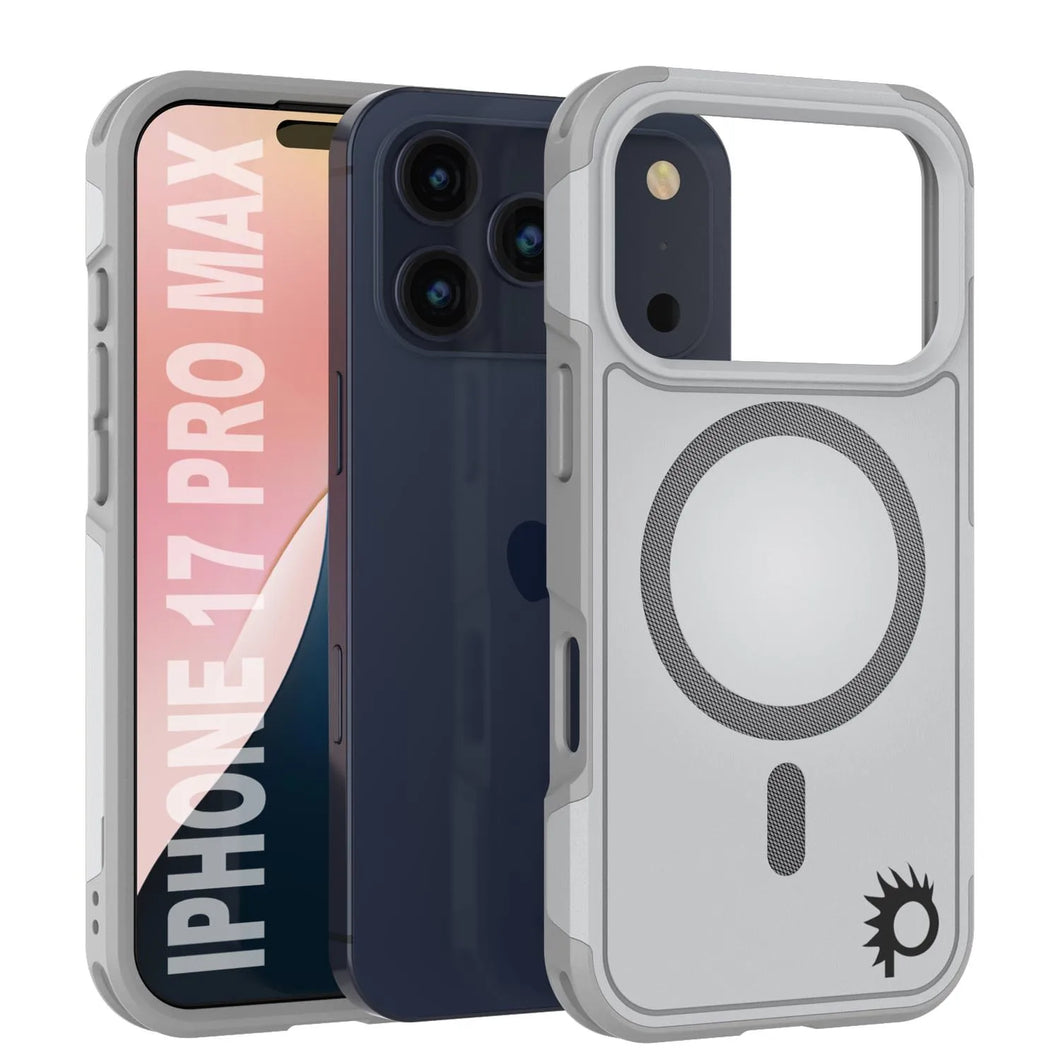 Punkcase iPhone 17 Pro Max Case, [Spartan 2.0 Series] Couverture lourde robuste claire avec protecteur d'écran intégré [blanc]