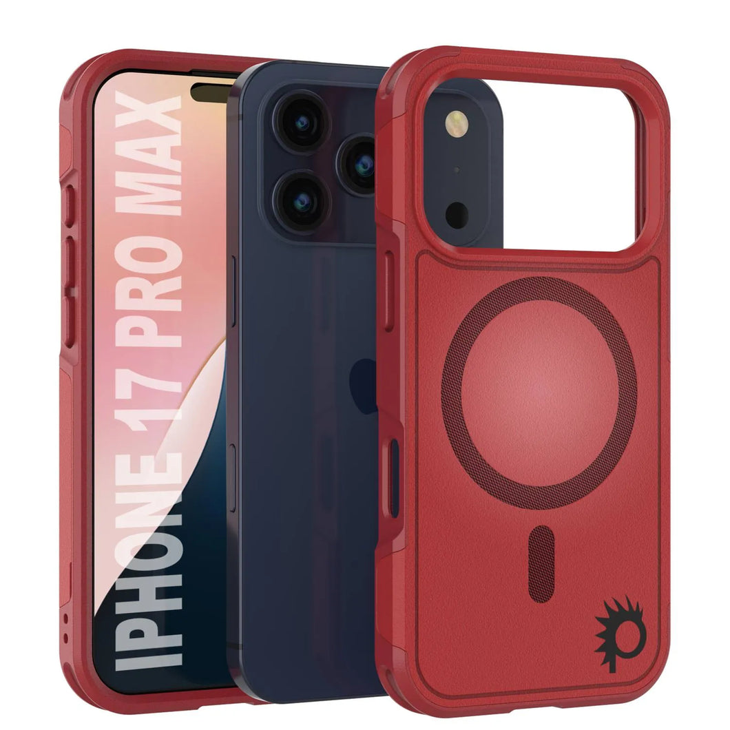 Punkcase iPhone 17 Pro Max Case, [Spartan 2.0 Series] Couverture lourde robuste claire avec protecteur d'écran intégré [rouge]