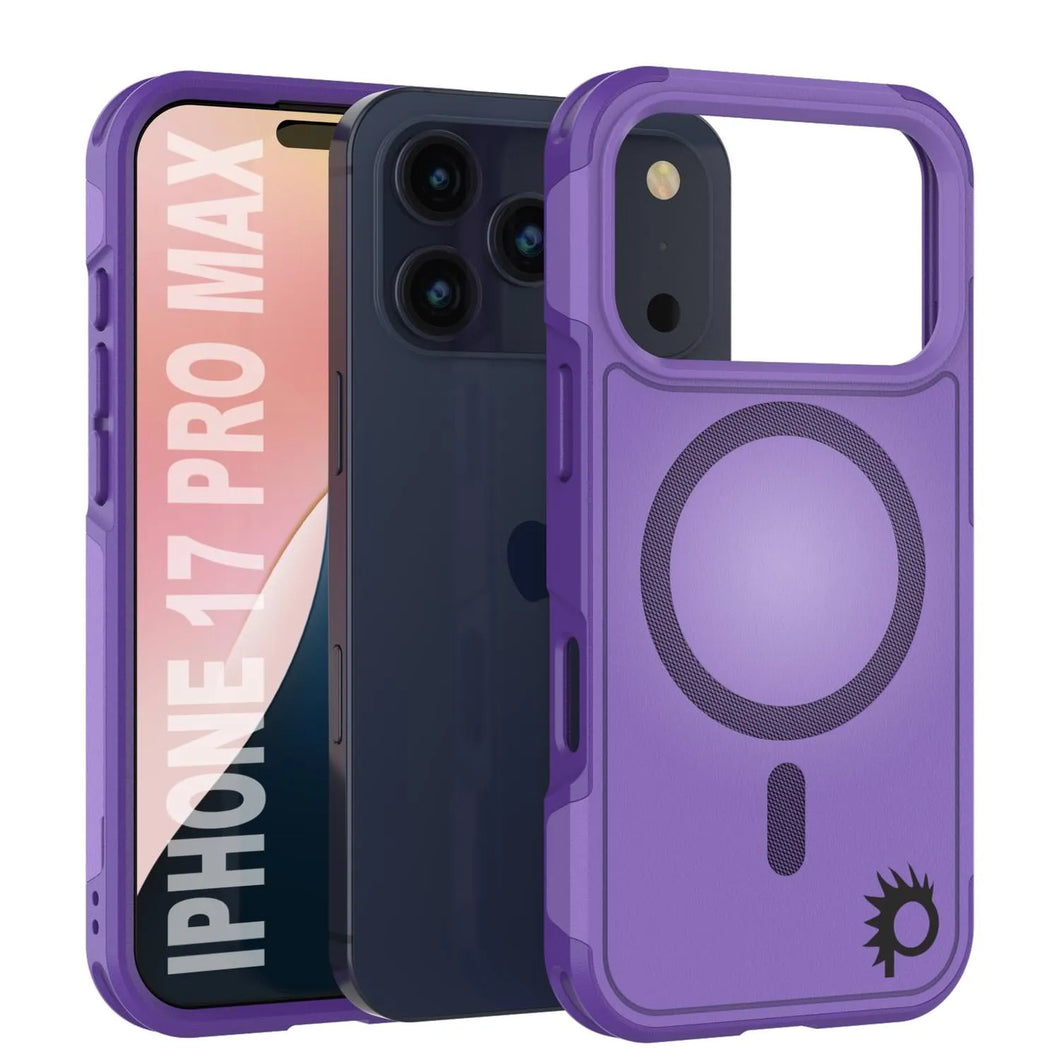 Punkcase iPhone 17 Pro Max Case, [Spartan 2.0 Series] Couverture lourde robuste claire avec protecteur d'écran intégré [Purple]