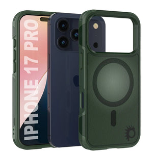Punkcase iPhone 17 Pro Case, [Spartan 2.0 Series] Couverture lourde robuste claire avec protecteur d'écran intégré [vert foncé]