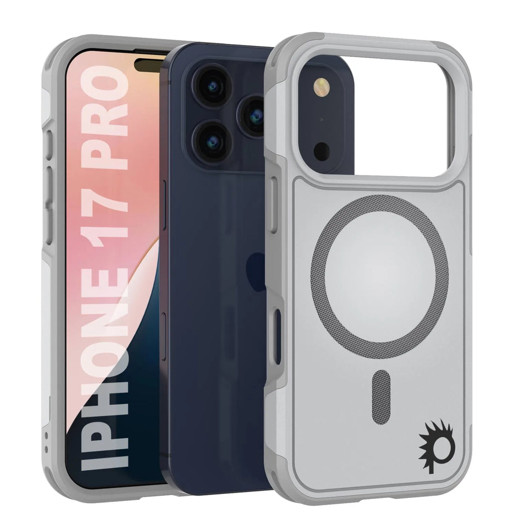 Punkcase iPhone 17 Pro Case, [Spartan 2.0 Series] Couverture lourde robuste claire avec protecteur d'écran intégré [blanc]