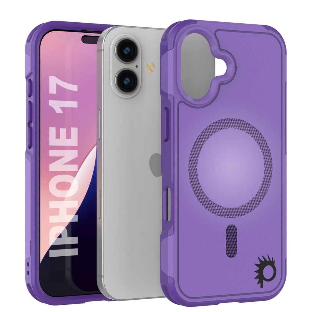 Punkcase iPhone 17 Case, [Spartan 2.0 Series] Couverture lourde robuste claire avec protecteur d'écran intégré [Purple]
