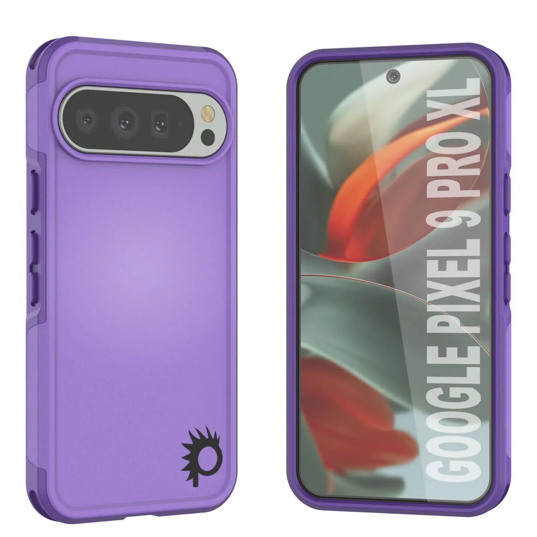 Punkcase Google Pixel 9 Pro XL Case, [Spartan 2.0 Series] Couverture lourde robuste claire avec protecteur d'écran intégré [Purple]