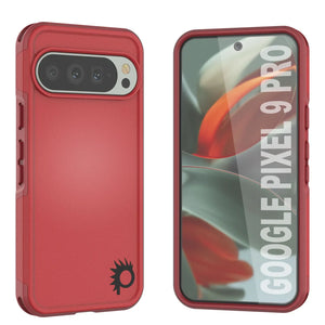 Punkcase Google Pixel 9 Pro Case, [Spartan 2.0 Series] Couverture lourde robuste claire avec protecteur d'écran intégré [rouge]
