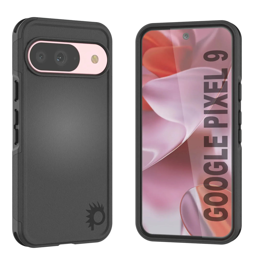 Punkcase Google Pixel 9 Case, [Spartan 2.0 Series] Couverture lourde robuste claire avec protecteur d'écran intégré [noir]