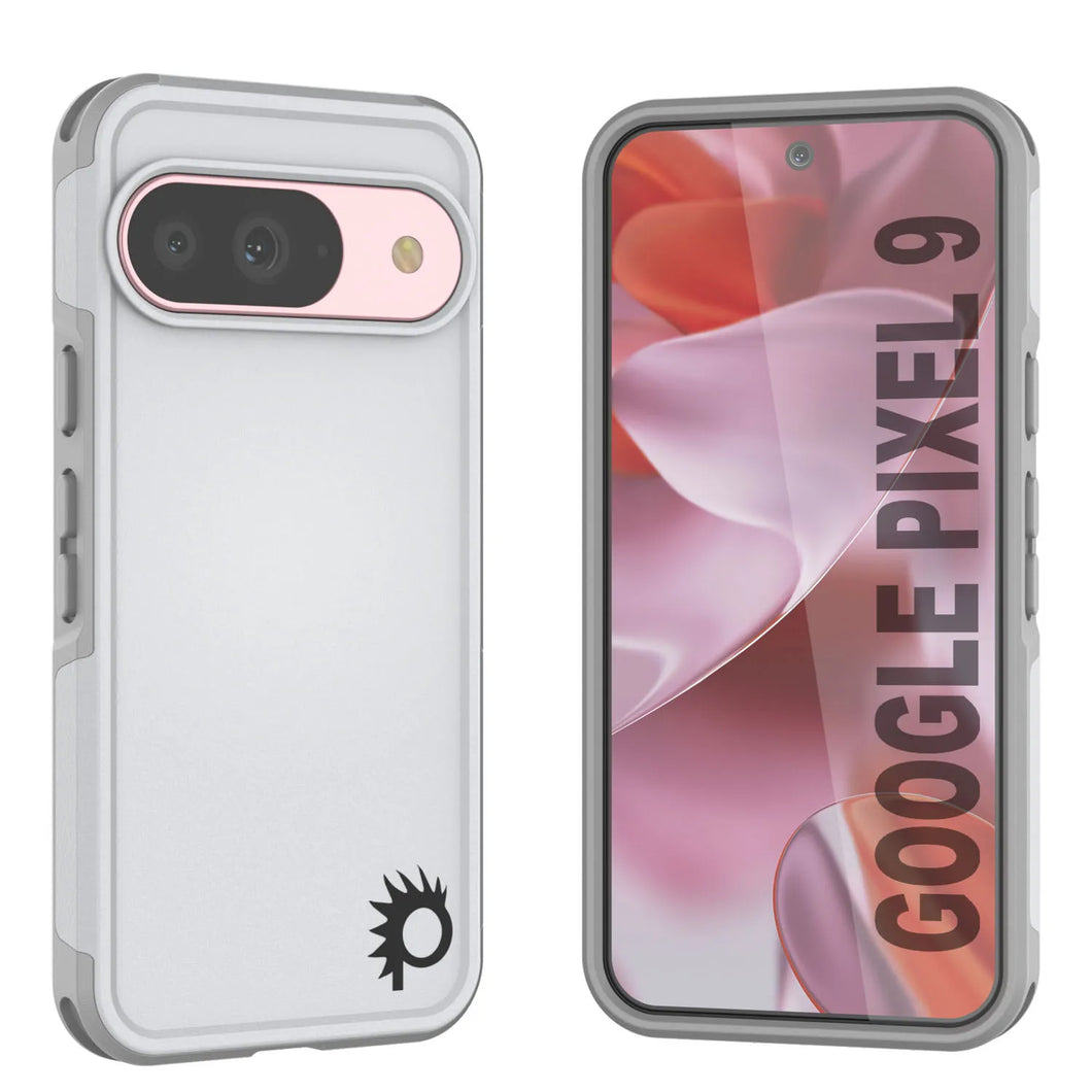 Punkcase Google Pixel 9 Case, [Spartan 2.0 Series] Couverture lourde robuste claire avec protecteur d'écran intégré [blanc]