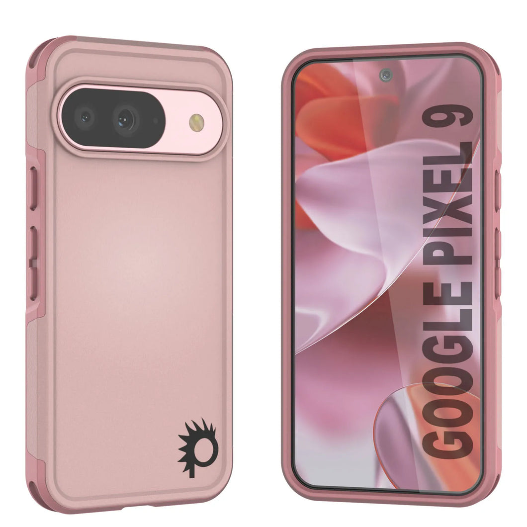 Punkcase Google Pixel 9 Case, [Spartan 2.0 Series] Couverture lourde robuste claire avec protecteur d'écran intégré [rose]