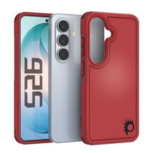 Load image into Gallery viewer, PunkCase Coque pour Galaxy S26 [Série Spartan 2.0] Coque transparente robuste et résistante [Rouge]
