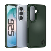 Load image into Gallery viewer, PunkCase Coque pour Galaxy S26 [Série Spartan 2.0] Coque transparente robuste et résistante [Vert foncé]
