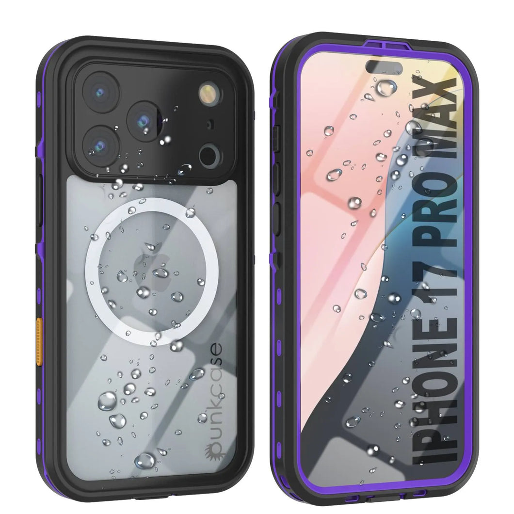 Étui IP68 imperméable iPhone 17 Pro Max, Punkcase [Purple] [série StudStar] [Slim Fit] [Dirtoproof]