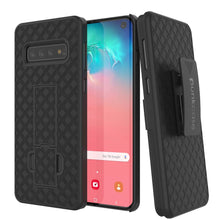 Charger l&#39;image dans la galerie, Punkcase Galaxy S10 5G Case With Screen Protector, Holster Belt Clip [Black] (Color in image: Black)
