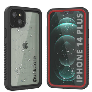 iPhone 14 Plus Waterproof Case, Punkcase [Extreme Series] Armor Cover W/ Built In Screen Protector [Red] (Color in image: Red)