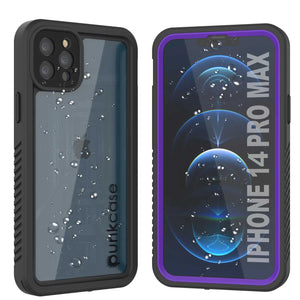 iPhone 14 Pro Max Waterproof Case, Punkcase [Extreme Series] Armor Cover W/ Built In Screen Protector [Purple] (Color in image: Purple)