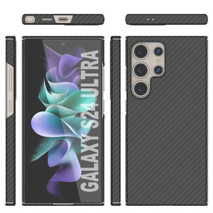 Galaxy S24 Ultra Case, Punkcase CarbonShield, Heavy Duty & Ultra Thin Cover [Shockproof] [Non Slip] [Black]
