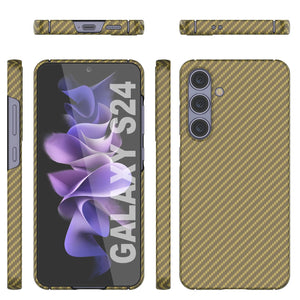 Case Galaxy S24, Punkcase CarbonShield, Hord Duty & Ultra Thin Cover [Shockproof] [Non Slip] [Yellow]