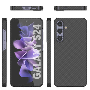 Case Galaxy S24, Punkcase CarbonShield, Hord Duty & Ultra Thin Cover [Shockproof] [Non Slip] [Black]