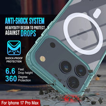 Charger l'image dans la galerie, Punkcase iPhone 17 Pro Max Magnetic Wireless Charging Case [Clearmag Series] [Teal]
