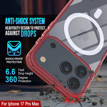 Charger l'image dans la galerie, Punkcase iPhone 17 Pro Max Magnetic Wireless Charging Case [ClearMag Series] [Red]
