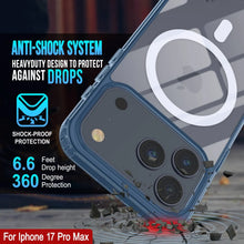 Charger l'image dans la galerie, Punkcase iPhone 17 Pro Max Magnetic Wireless Charging Case [Clearmag Series] [Navy]
