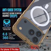 Charger l'image dans la galerie, Punkcase iPhone 17 Pro Max Magnetic Wireless Charging Case [ClearMag Series] [Gold]
