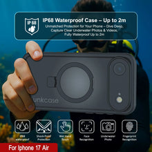 Charger l&#39;image dans la galerie, Coque étanche pour iPhone 17 Air [Série Kickstud 2.0] Housse de protection IP68 avec protecteur d&#39;écran et béquille [Gris]
