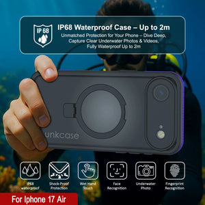 Coque étanche pour iPhone 17 Air [Série Kickstud 2.0] Housse de protection IP68 avec protecteur d'écran et béquille [Violet]